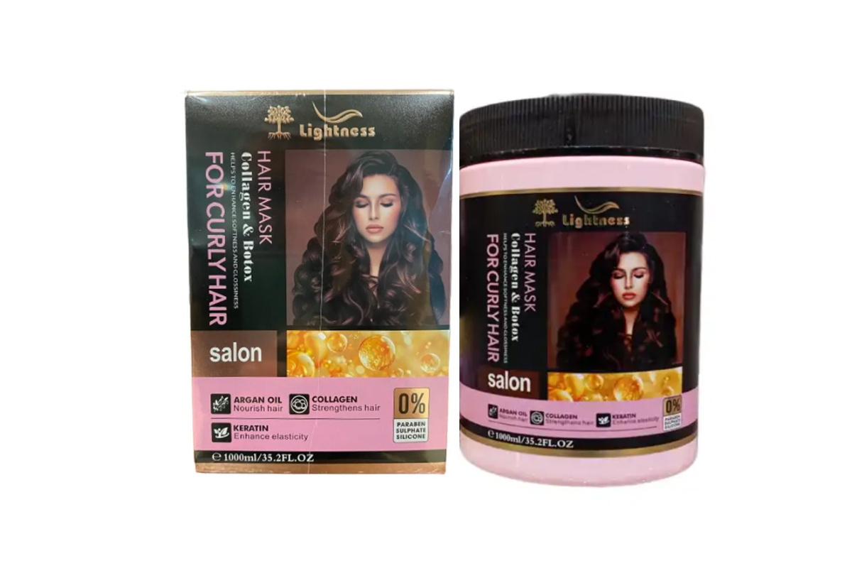 ماسک مو تقویت کننده لایتنس حاوی بوتاکس و کلاژن و فاقد سولفات مناسب موی فر حجم 1000ml
