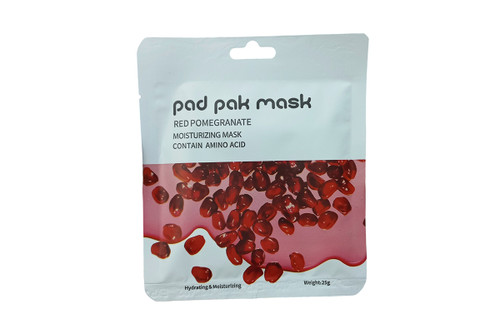 ماسک ورقه ای آبرسان و مرطوب کننده انار پد پاک حاوی آمینواسید وزن 25gr