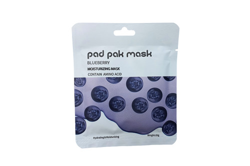 ماسک ورقه ای آبرسان و مرطوب کننده بلوبری پد پاک حاوی آمینواسید وزن 25gr
