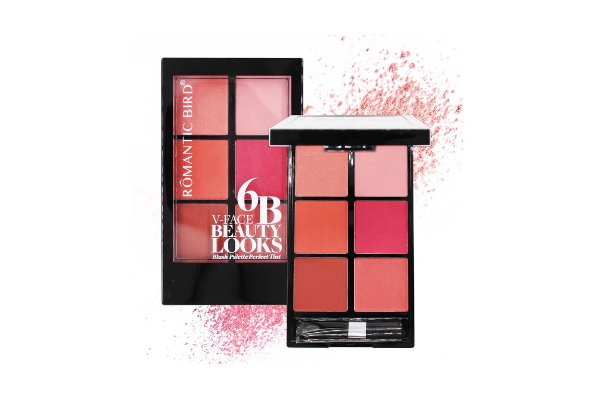 پالت رژگونه شش رنگ رمانتیک برد مدل 6B V-Face Beauty Looks Blush Palette Perfect Tint کدA