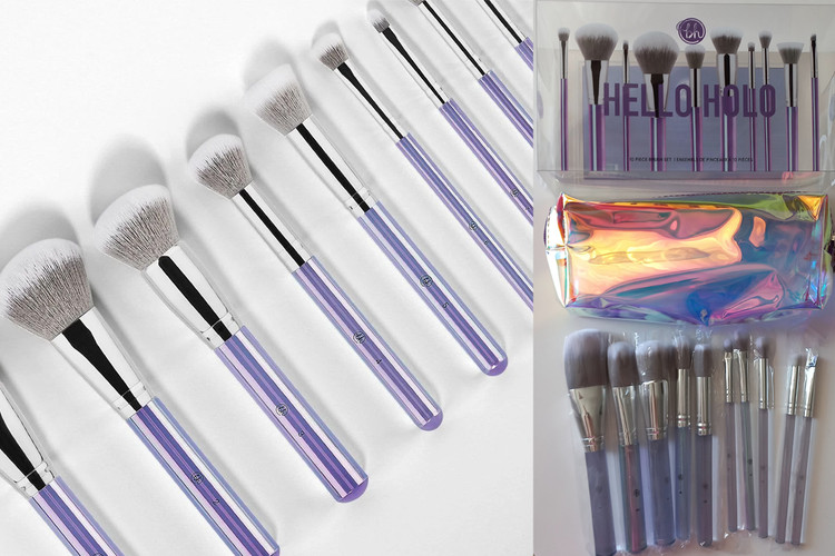 ست براش ۱۰ تکه هلو هولو (Hello Holo) بی اچ کازمتیکس (BH Cosmetics) همراه با کیف هولوگرامی