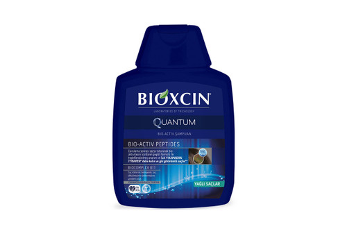 شامپو ضد ریزش مو (آبی رنگ) بیوکسین مدل کوانتوم مناسب موهای چرب حجم 300ml