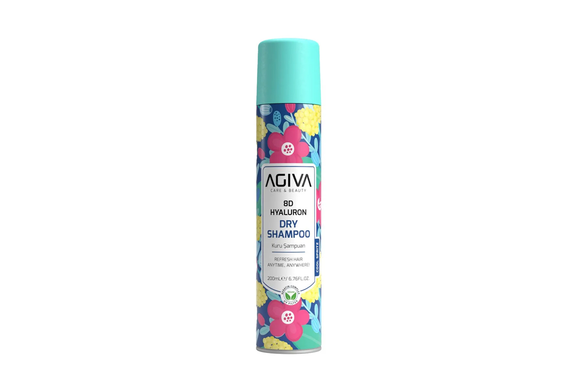 اسپری شامپو خشک آگیوا مدل 8D حاوی هیالورونیک اسید حجم 200ml