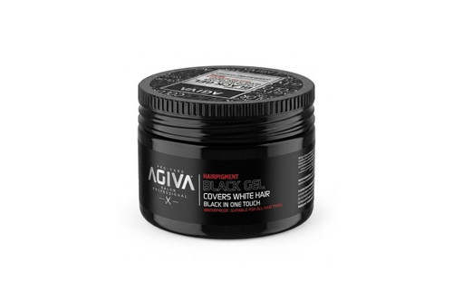ژل حالت دهنده قوی و پوشش دهنده موهای سفید کاسه ای آگیوا (Agiva) مدل BLACK GEL حجم 250ml